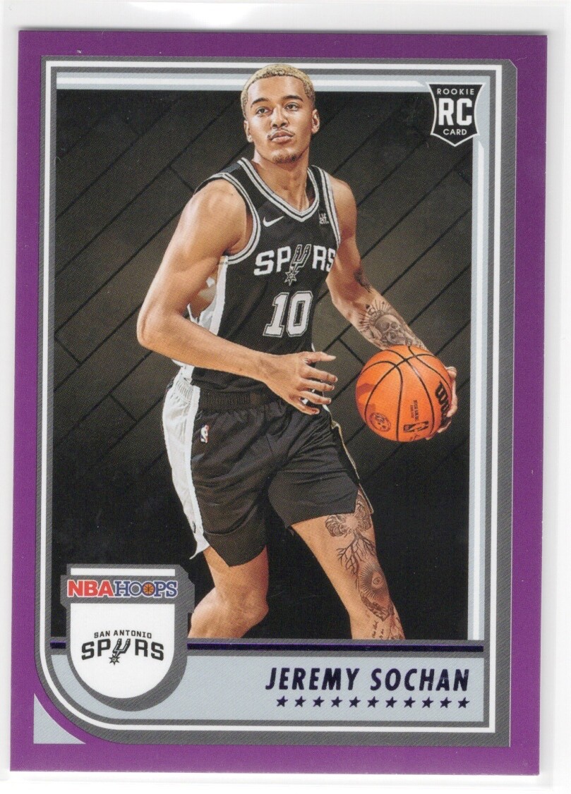 2022-2023 Panini NBA Hoops Purple Jeremy Sochan #239 Rookie Card RC