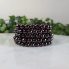 Wholesale 5 Pcs Natural Garnet 5mm 6.5" Crystal Healing Stretch Bracelet