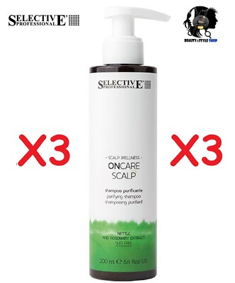 3X SELECTIVE PROFESSIONAL ONCARE SCALP PURIFYING DANDRUFF SHAMPOO 200ML