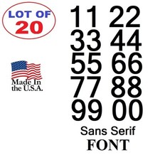 Lot of 20 White,Black Vinyl Street Address,Mailbox Number Decal Stickers SANS SE