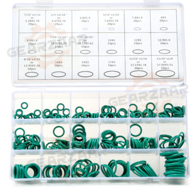 270pcs 18 Sizes A/C AC System O-Ring Gasket Seals Washer Rapid Seal Repair -Kit