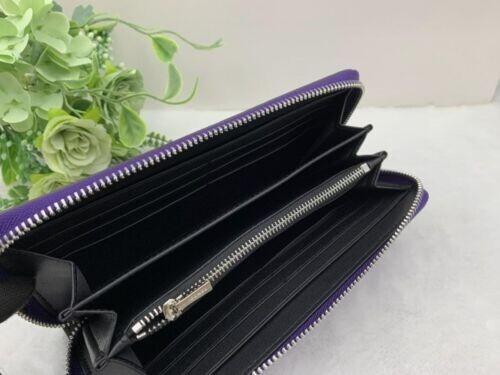 COACH　キヤップ　紫 COACH C4452 Long Round Zip Wallet with Strap Purple