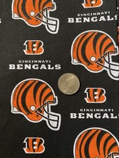 NFL Cincinnati BengalsFootball Team Cotton Fabric 1/4 Yard 9" x 58