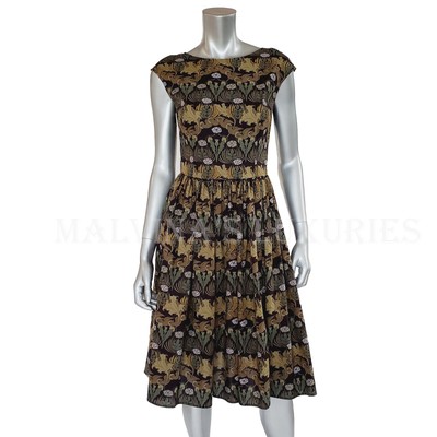 DOLCE & GABBANA DRESS FLORA AND FAUNA PRINT FLARED SKIRT $2,200 IT 40 US 4