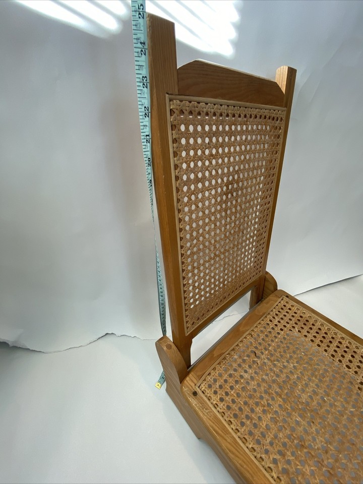Vtg MCM Old Town Canoe Folding Cane Canoe Chair Camp Lake House For