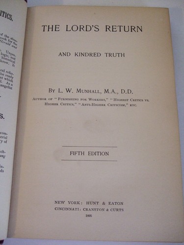 1895 The Lord's Return and Kindred Truth by L.W. Munhall - Picture 5 of 8