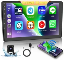 10.1 Double 2DIN Carplay Car Stereo Radio 2+32G Android 11 BT WiFi GPS + Camera