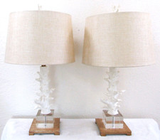 Pair of Uttermost Corallo White Coral Crystal...