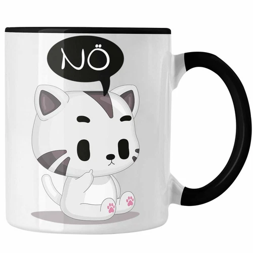 Trendation - Katze Nö Tasse Lustige Kaffeetasse für Frauen Kollegin Geschenkidee