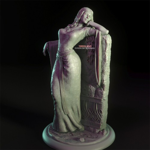 El Señor de los Anillos Galadriel Impresión 3D Modelo Sin Pintar GK Kit en Blanco Stock - Imagen 2 de 12