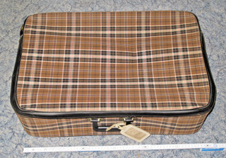 DDR Faltkoffer Luftkoffer Koffer kariert kultige Rarität ca. 60x40x18 cm