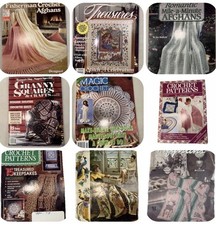 Vtg 1940s-80s Crochet Pattern Book Lot Afghan Bernat Leisure Arts Granny 9 