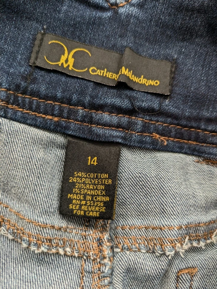Jeans bootcut Catherine Malandrino novo com etiquetas feminino tamanho 14 lavagem escura  - Imagem 3 de 4