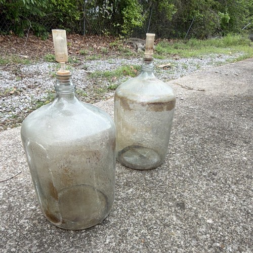 Vintage Large Clear Glass 1 Gallon Carboy Jug Bottle with Stopper
