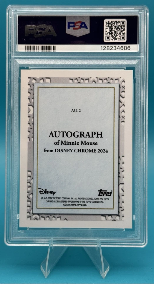 2024 Topps Chrome Disney MINNIE MOUSE #AU-2 Auto Gold Refractor /50 PSA 8 - Bild 2 von 2