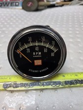 Vintage Stewart Warner 429370 Tachometer Tach Green Line