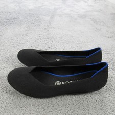 Rothy's The Flat Shoes Womens Size 8 Black Knit Ballet Flats Washable Casual