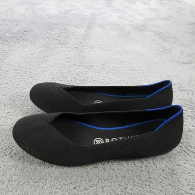 Rothy's The Flat Shoes Womens Size 8 Black Knit Ballet Flats Washable Casual