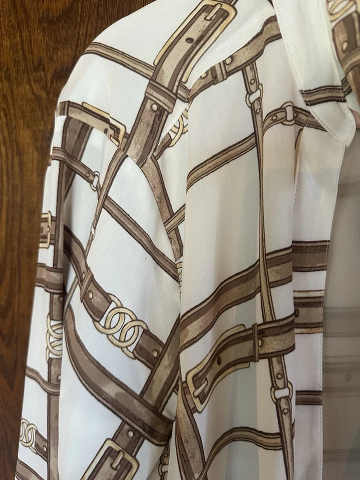 Lauren Ralph Lauren Black Label Belting Print Georgette Shirt dress Size 8 - Image 2 of 4