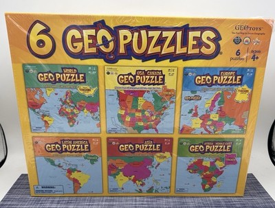 GeoPuzzles Country Shaped Jigsaw Puzzle Set of 6 Sealed