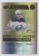 2021 Credentials Debut Ticket Access Yellow 229/249 Arttu Ruotsalainen #92 03uh