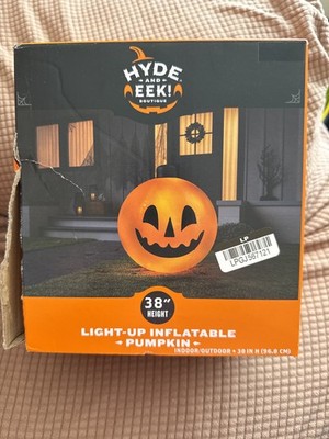Box damage- looks brand new- Hyde and Eek Light-up Inflatable Pumpkin 38 