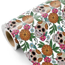 Best WRAPAHOLIC Day of the Dead Wrapping Paper - Mini Roll 17 Inch x 16.5 Feet