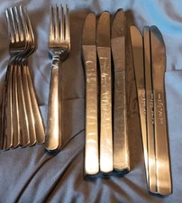 Lot Of 35 Restaurant Quality  Windsor Pattern Stainless. Dinner Knives and Forks