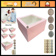 10 Pcs Cake Boxes with Display Window  Stickers - Gift Packaging for Desserts,
