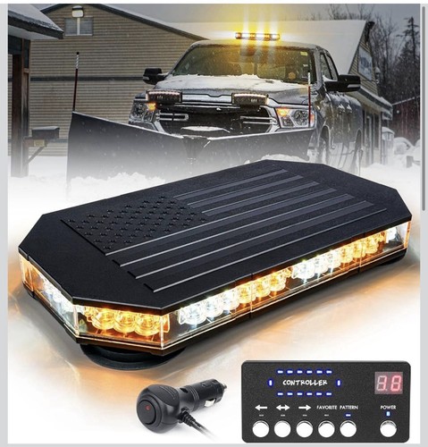 Roof Strobe Beacon Light Bar with Controller, LED Warning Traffic Flashers