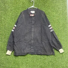 Vintage RJS FR3 Racing Equipment Jacket Mens 3XL Black Zip Up Embroidered 90s