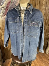 Paco Denim Vintage Jean Shirt Jacket XL Button Front 100 Cotton