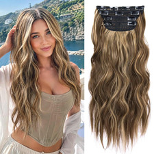 Soft Comfortable 20 Inch Wavy Clip-In Hair Extensions - 4PCS Honey Blonde Set