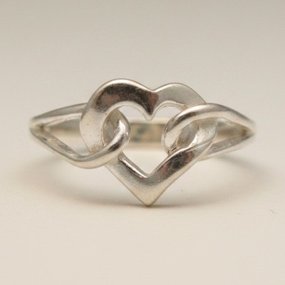 Stilvoller schlichter Sterling Silber Ring echt massiv gepunzt 925 Herz Handarbeit