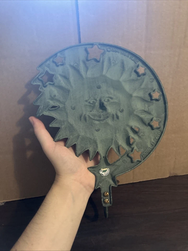 CASTIÇAL DE SOL CELESTIAL FESTA/SCONE BRONZE VERDE 1994 - Imagem 3 de 4