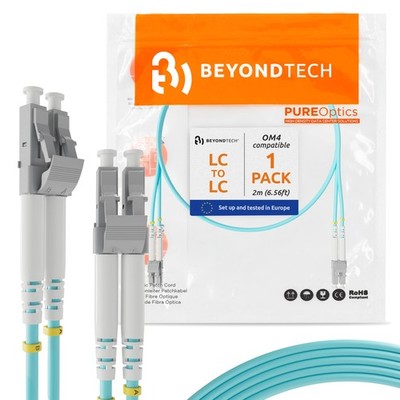 2m (6ft) LC to LC Fiber Patch Cable   (1 Pack) UPC Multimode Duplex Fiber Opt...