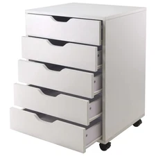 10519 Halifax 5-Drawer Composite Wood Cabinet, White