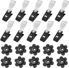 Findtop Garden Flag Rubber Stoppers and Adjustable Anti-Wind Clips for Garden Fl