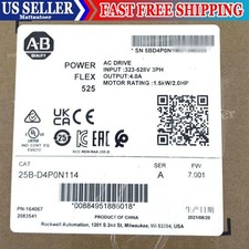 AB 25B-D4P0N114 Allen Bradley PowerFlex 525 1.5kW 2Hp AC Drive New Sealed 2023