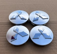 4x Silver Wheel Rim Center Caps Hubcaps Mitsubishi 60mm Lancer Eclipse Outlander