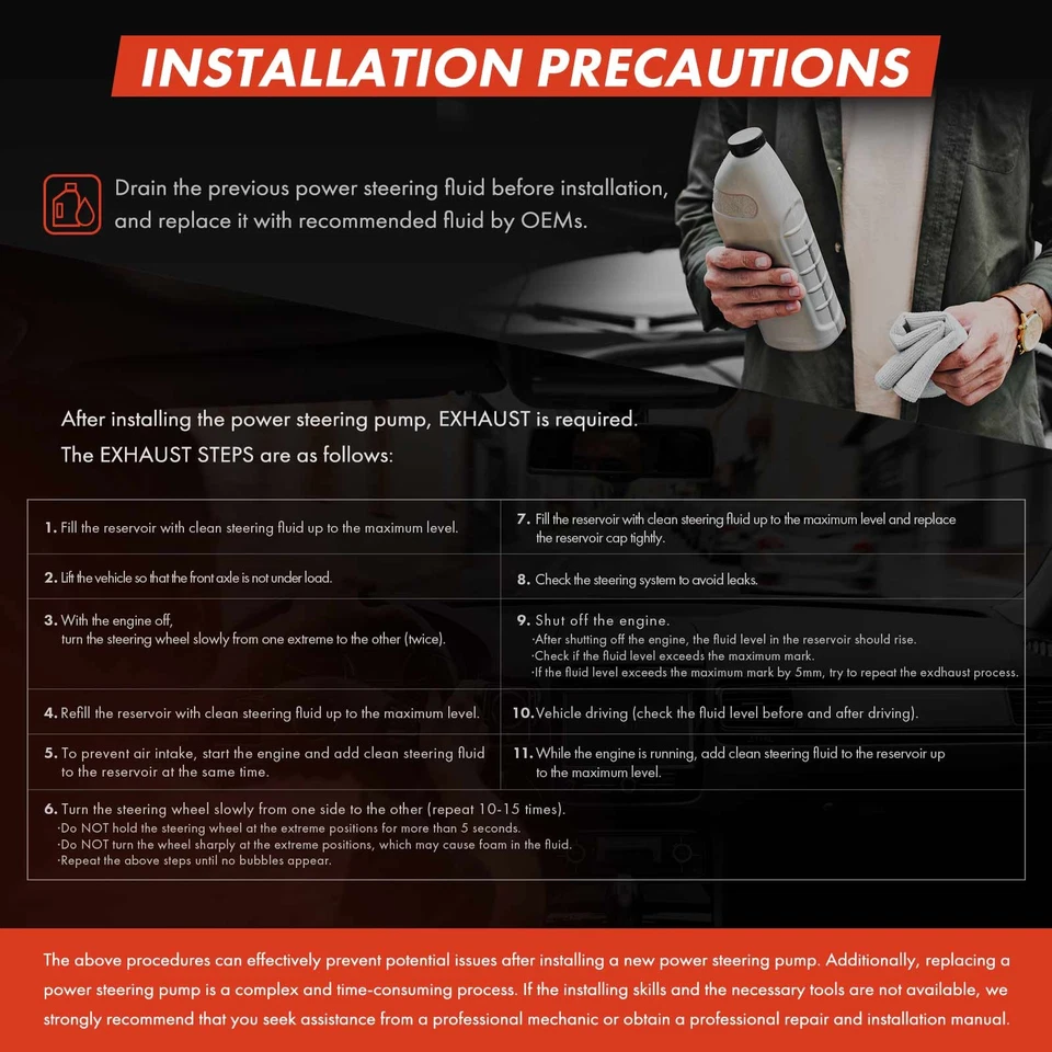 Bomba de direção hidráulica com polia e reservatório para Ford F-250 F-350 F-Super Duty - Imagem 3 de 4