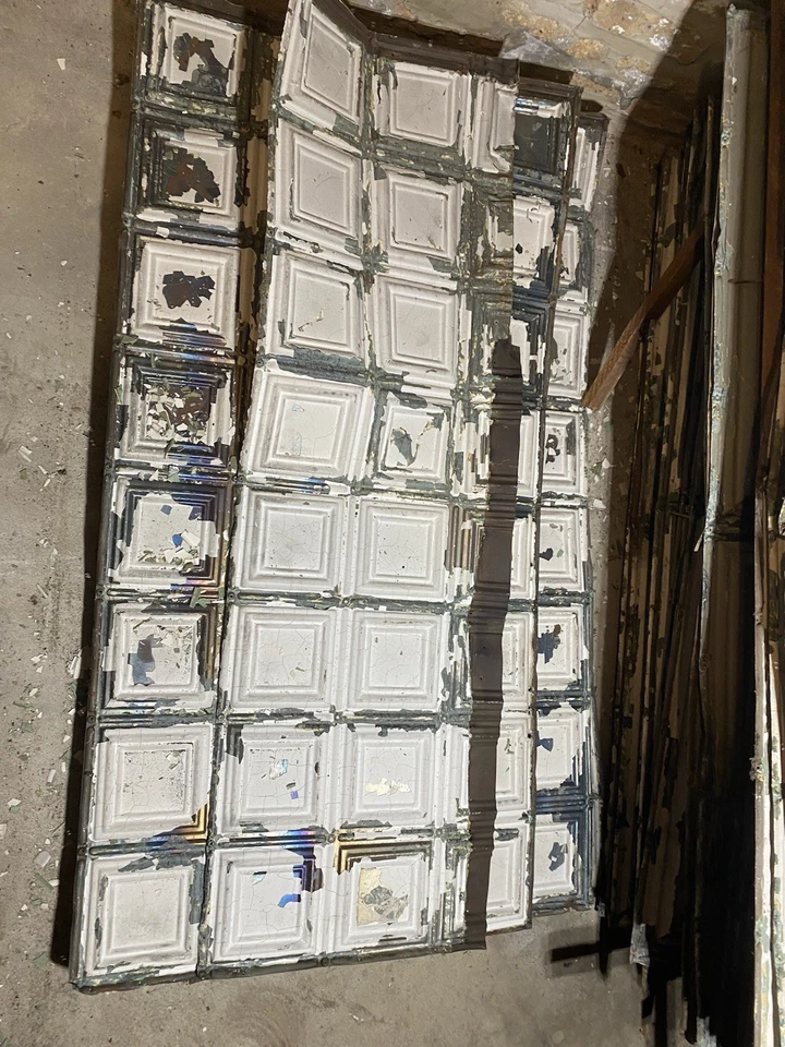 Antique Metal Tin Ceiling Tile 24” X 48 - Image 2 of 4