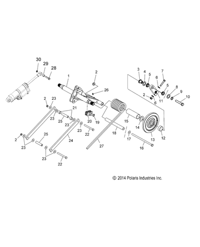 Piège à ressort de torsion Polaris, droit, noir, pièce d'origine OEM 7041898-329, quantité 1