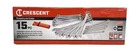 NIB Crescent 15pc Metric Combination Wrench Set w/Tool Roll, Polished, CCWS5-05