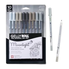Sakura Gelly Roll Moonlight 10 Gel Pens  Bold Ink Pen For Journaling, Art, Or Dr