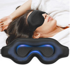 Weighted Eye Mask for Sleeping, 3D Contoured Sleep Mask Blackout with Adjustable