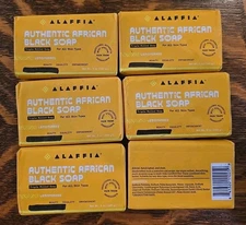 6-Pack ALAFFIA Authentic African Black Soap Triple Milled All Skin Types 5oz NEW