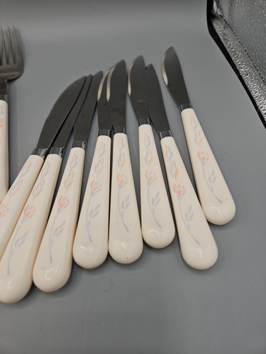 20 Lot Corelle ENGLISH BREAKFAST Corning Ware Silverware 4 Fork 8 Spoon Knife - Picture 2 of 10