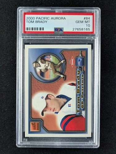 2000 Pacific Aurora TOM BRADY Rookie RC New England Patriots #84 PSA 10