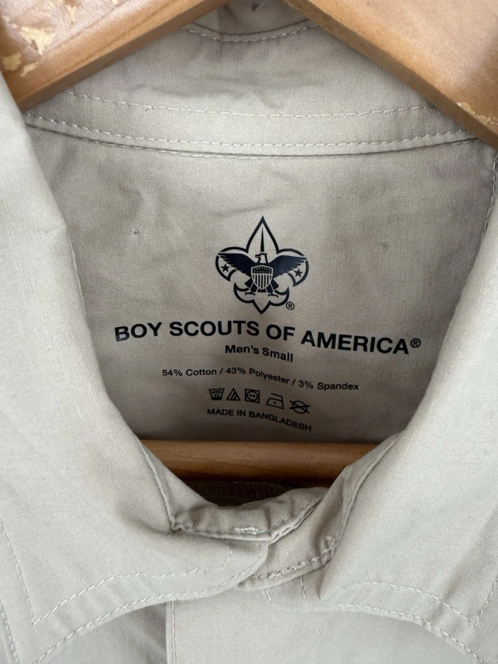 NEW Boy Scouts of America Men’s Uniform Shirt Vented Beige Size Small - Image 3 of 4